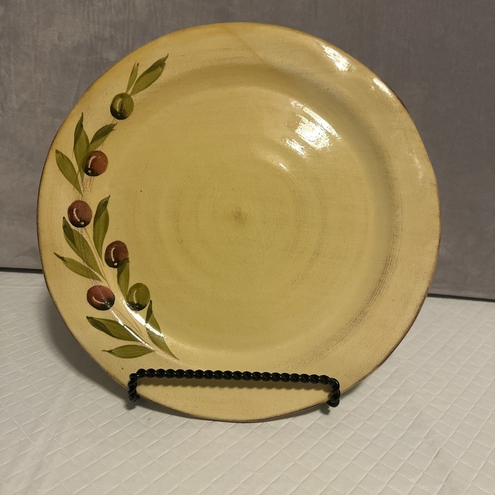 Crate &‎ Barrel CATANIA 11" Buffet Dinner Plate Olive Ceramiche Alfa Italy